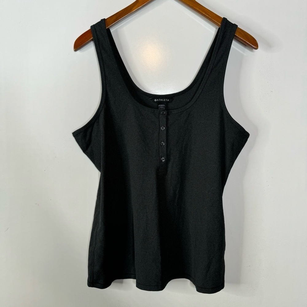 Athleta Gray Ribbed Tank Top Size‎ Large
